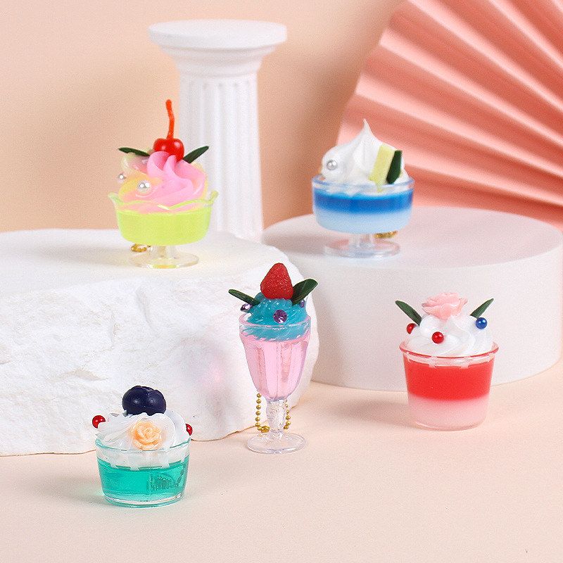 挂件汽车钥匙扣装饰杯防丢冰淇淋杯仿真仿真小商品礼品店冷饮杯