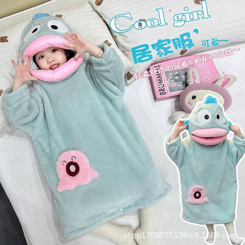 一体式家保暖冬季法兰绒儿童搞怪家居服可爱女宝宝睡衣卡通丑鱼男,童装/婴儿装/亲子装,家居裙/睡裙,淘宝优惠券,粉丝福利购,淘宝优惠卷