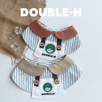DOUBLE.H宠物围兜潮流咖啡中小型犬泰迪比熊雪奈瑞猫咪狗狗口水巾