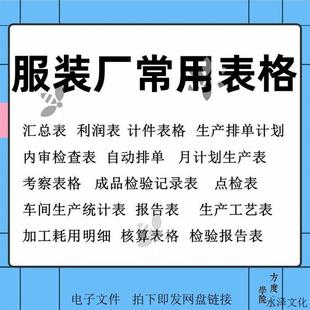 服装厂制衣厂生产企业排产计件工资表质检表员工考核制单表格模板