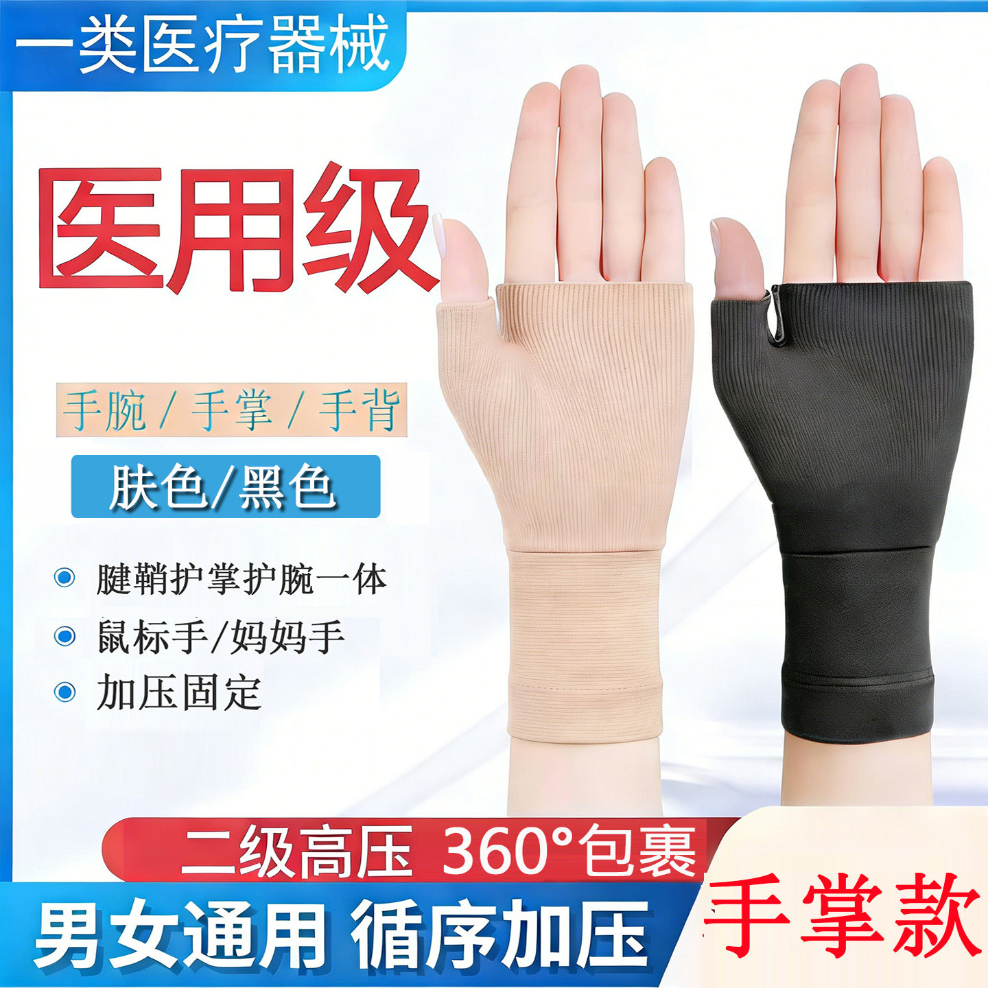医用级防腱鞘炎护腕压力手套手腕一体套保大拇指护手掌专用护具带