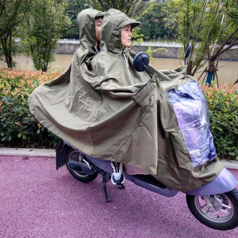 进口加大老式加厚超厚帆布雨衣防雨特厚电动车摩托车耐磨单人双人