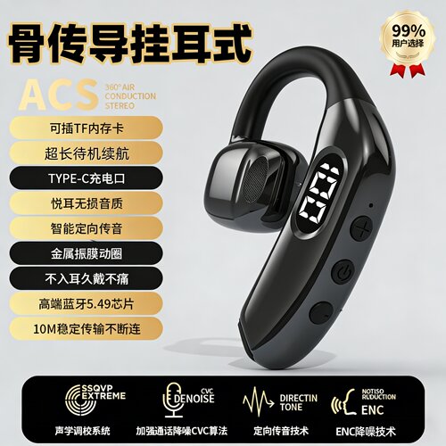 【可插TF卡】私模骨传导蓝牙耳机无线运动级高清通话降噪左右通用