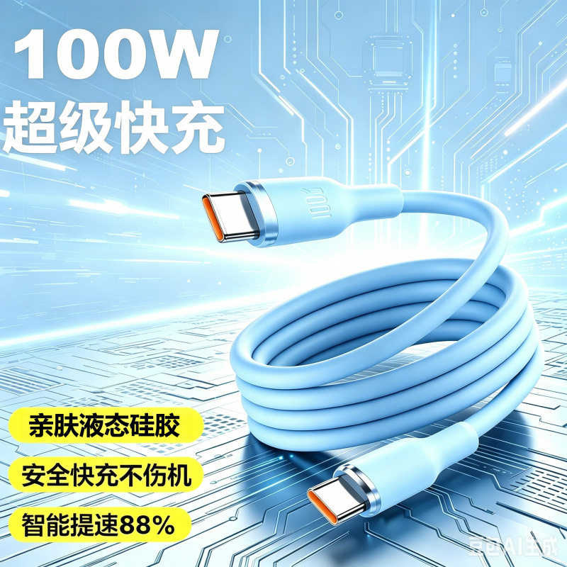 100W超级快充数据线适用苹果15/16系华为Type-c通用手机平板车载充电线