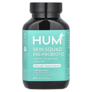 HUM Nutrition,Skin Squad Pre + Probiotic, 60 Vegan Capsules