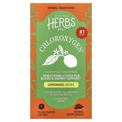 Herbs Etc.,Chloroxygen® Drops, Lemonade, 1 fl oz (30 ml)