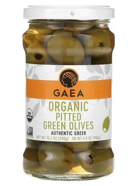 Gaea,有机去核绿橄榄，10.2 盎司（290 克）