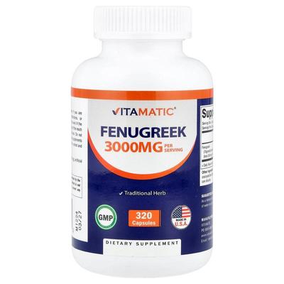 Vitamatic,Fenugreek, 320 Capsules (1,500 mg per Capsule)
