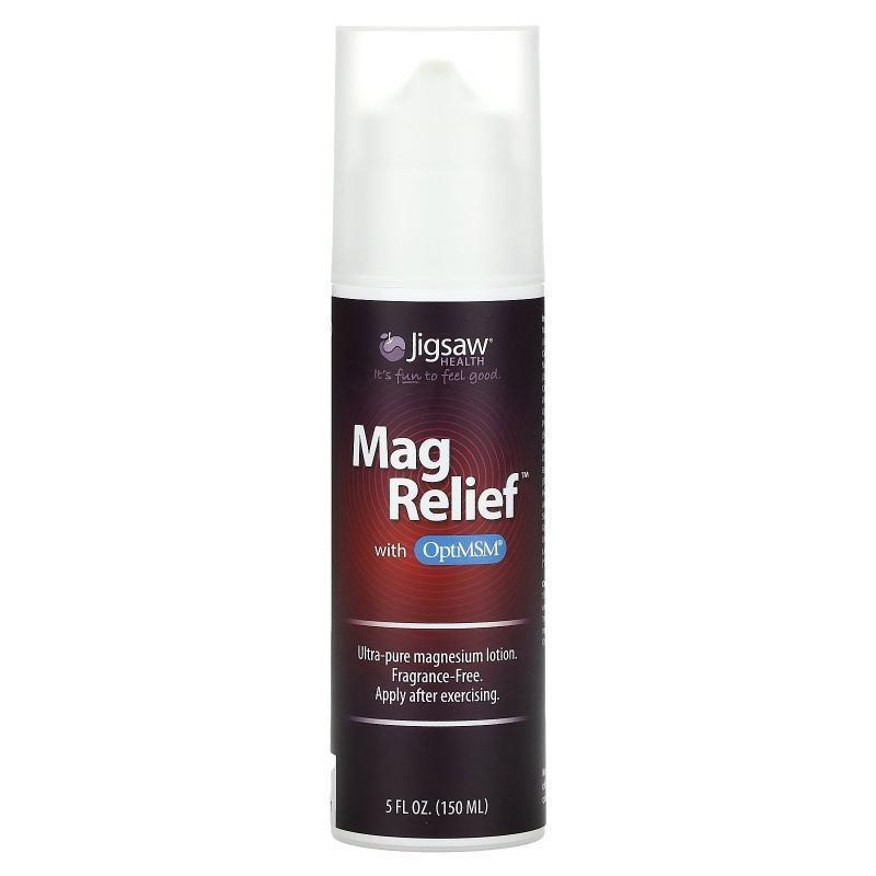 Jigsaw Health,Mag Relief with OptiMSM, Fragrance-Free, 5 fl