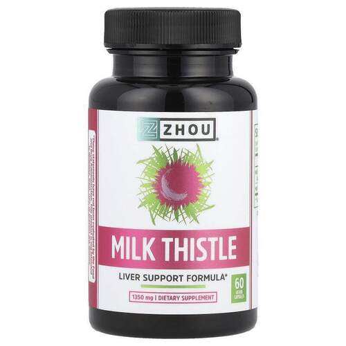 Zhou Nutrition,水飞蓟，肝脏支持配方，450 毫克，60 粒素食胶囊