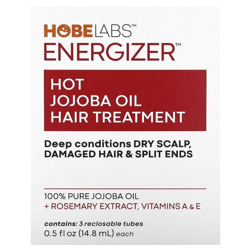 Hobe Labs,Energizer，热荷荷巴油头发护理配方，3 条可再密封管