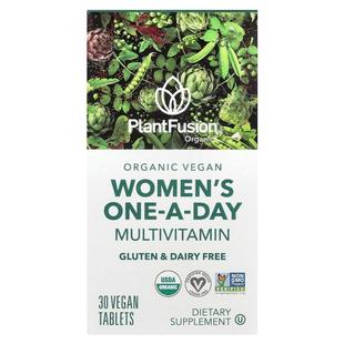 PlantFusion,Women's One-A-Day Multivitamin, Organic Vegan, 3