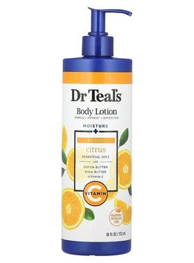 Dr. Teals,身体乳，保湿 + 提亮，柑橘香，18 液量盎司（532 毫升