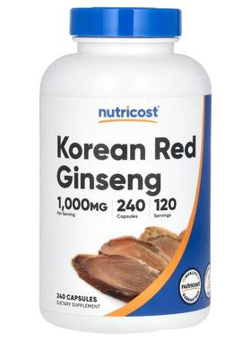 Nutricost,Korean Red Ginseng, 1,000 mg, 240 Capsules (500 mg