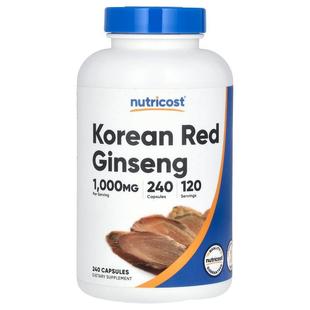 Nutricost,Korean Red Ginseng, 1,000 mg, 240 Capsules (500 mg