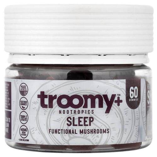 Troomy Nootropics,Sleep, Functional Mushrooms Gummies, Black