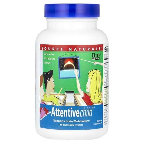 源美,Attentive Child™，酸甜，30 片咀嚼片