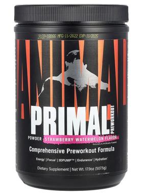 Animal,Primal Powder，锻炼前配方，草莓西瓜味，17.9 盎司（507