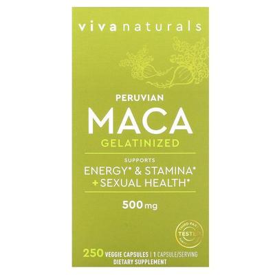 Viva Naturals,Peruvian Maca Gelatinized , 500 mg , 250 Veggi