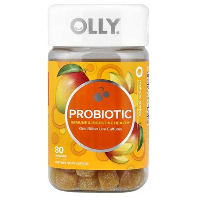 OLLY,Probiotic Gummies, Tropical Mango, 80 Gummies