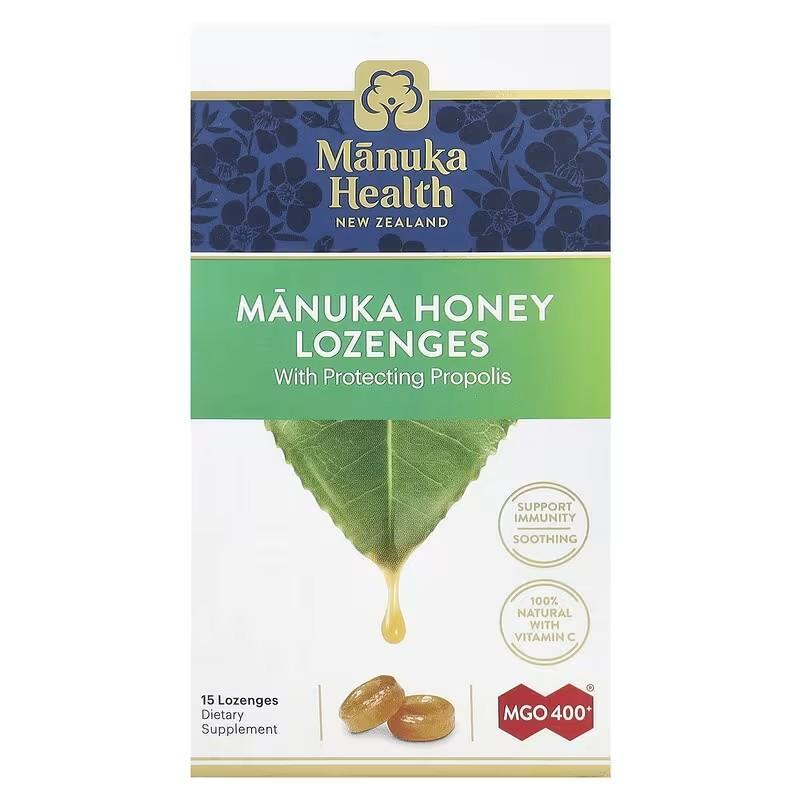 ManukaHealth天然麦卢卡蜂蜜锭剂舒缓喉咙干燥发痒结合优质蜂蜜