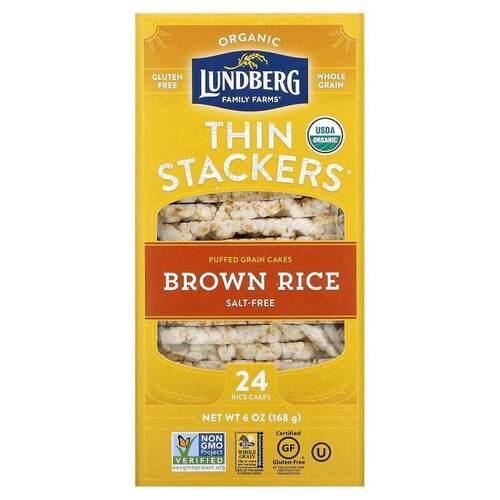 Lundberg,Organic Thin Stackers，谷物膨化饼，红米和藜麦，无盐