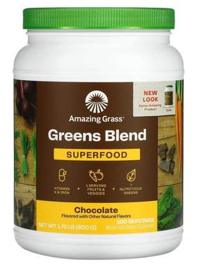 神奇草,Green Superfood 系列饮品粉，巧克力口味，28.2盎司（800