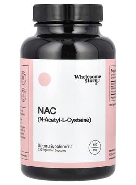 Wholesome Story,NAC (N-Acetyl-L-Cysteine), 600 mg, 120 Veget