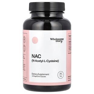 Wholesome Story,NAC (N-Acetyl-L-Cysteine), 600 mg, 120 Veget