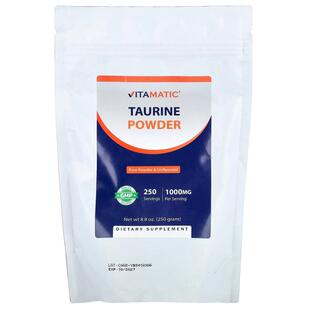 Vitamatic,Taurine Powder, Unflavored, 8.8 oz (250 g)