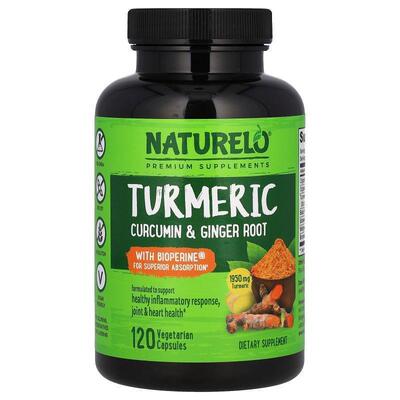 NATURELO,Turmeric Curcumin &amp;amp; Ginger Root with Bi