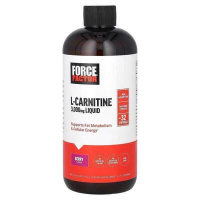 Force Factor,L-Carnitine Liquid, Orange, 3,000 mg, 16 fl oz