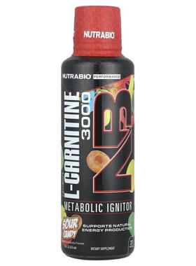 Nutrabio Labs,Lean Shots L-肉碱 3000，酸糖果味，16 液量盎司4