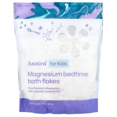 Asutra,Asutra for Kids, Magnesium Bedtime Bath Flakes, 32 oz