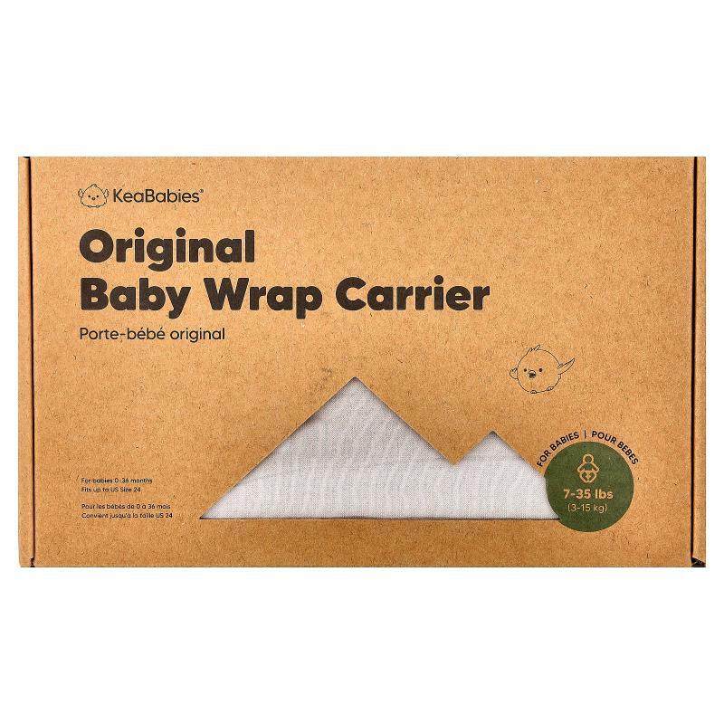 KeaBabies,Original Baby Wrap Carrier, 0-36 Months, Stone Gra