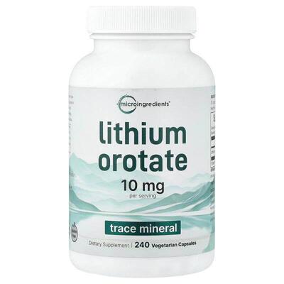 Micro Ingredients,Lithium Orotate, 240 Vegetarian Capsule (5