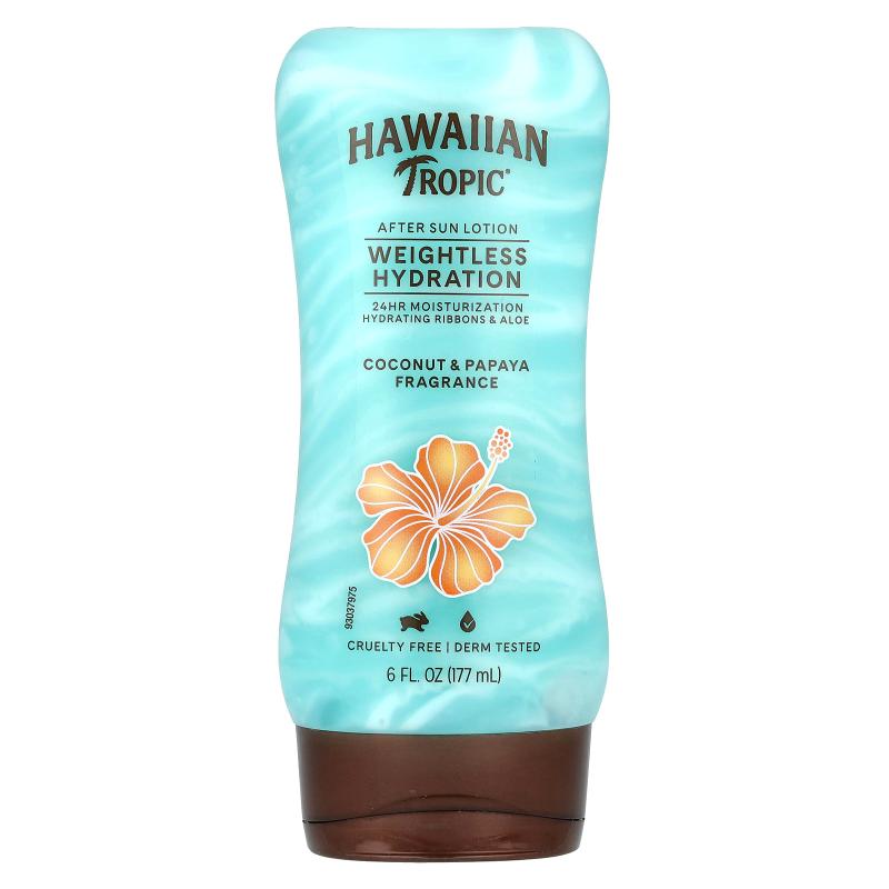 Hawaiian Tropic,丝质保湿轻盈晒后乳液,可可木瓜,6 液量盎司(