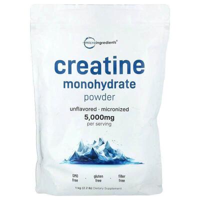 Micro Ingredients,Creatine Monohydrate Powder, Unflavored, 5
