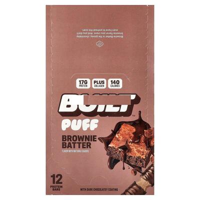 Built,Puff, Protein Bars, Brownie Batter, 12 Bars, 1.41 oz (