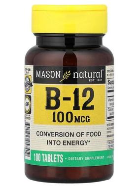 Mason Natural,Vitamin B12, 100 Tablets
