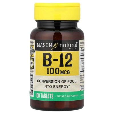 Mason Natural,Vitamin B12, 100 Tablets