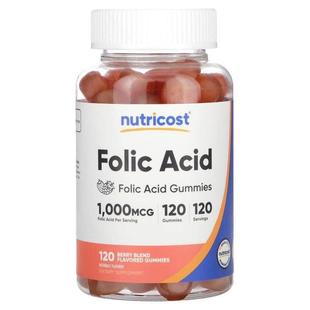 Acid 120 mcg 000 Blend Berry Gummies Folic Nutricost