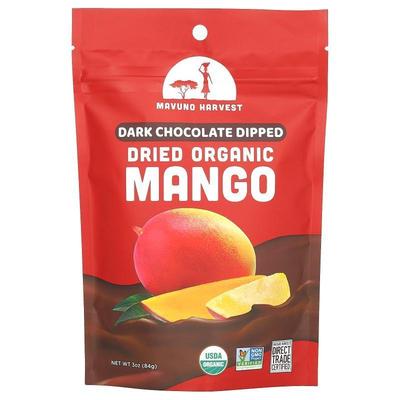 Mavuno Harvest,Dried Organic Mango, Dark Chocolate Dipped ,