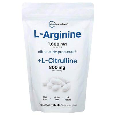 Micro Ingredients,L Arginine + L-Citrulline, 240 Bisected Ta