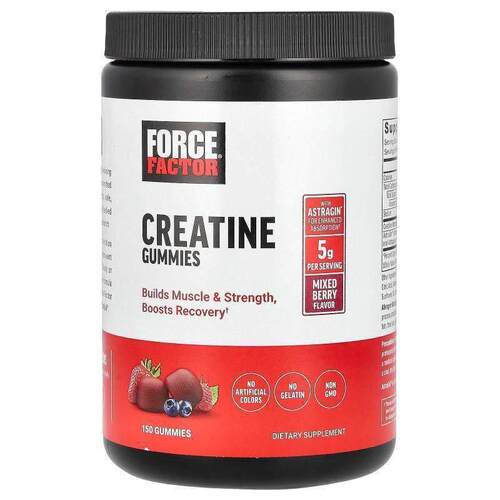 Force Factor,Creatine Gummies, Mixed Berry, 5 g, 150 Gummies