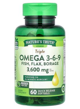 Nature's Truth,Triple Omega 3-6-9, Fish, Flax, Borage, 3,600