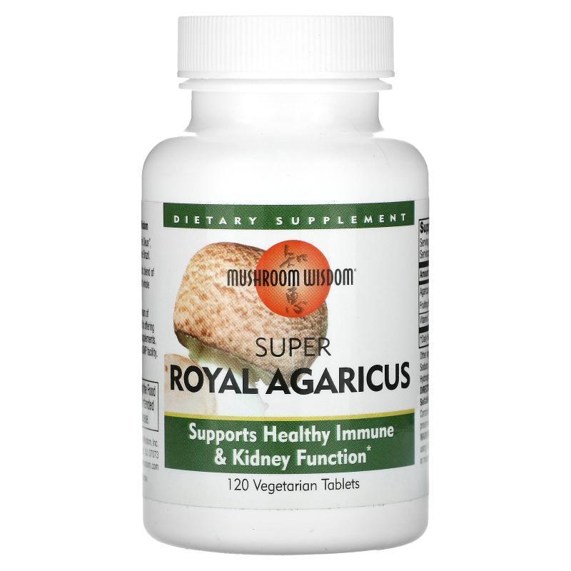 Mushroom Wisdom,Super Royal Agaricus, 120 Vegetarian Tablets