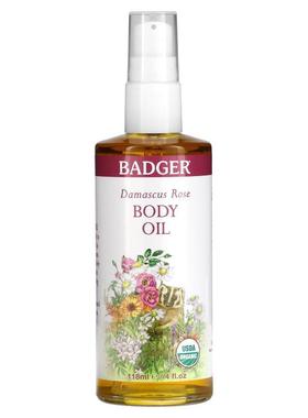 贝吉獾,大马士革玫瑰身体油，4 液量盎司（118 毫升）