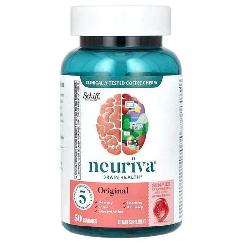 旭福,Neuriva Brain Performance，原始，草莓味，50 粒软糖