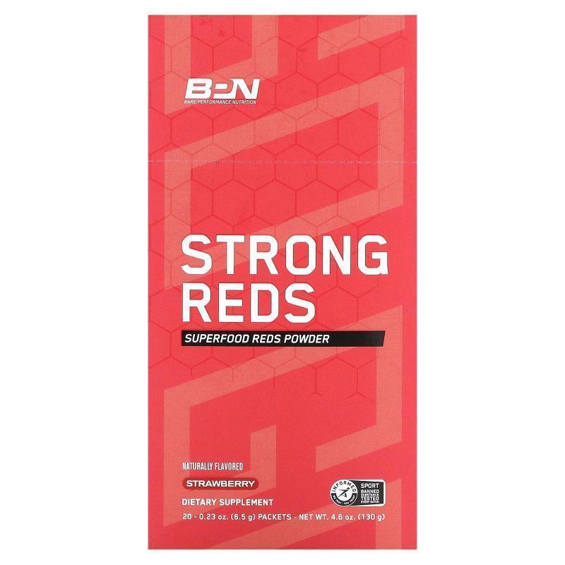 Bare Performance Nutrition,Strong Reds, Strawberry, 20 Packe